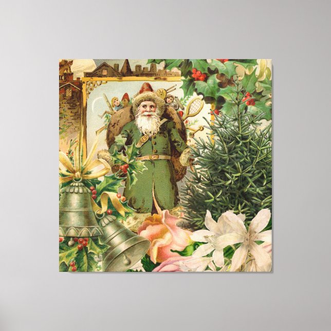 Jultomten Jul Antique BeSnygg konst Canvastryck (Framsida)