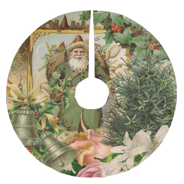 Jultomten Jul Antique BeSnygg konst Julgransmatta Borstad Polyester (Framsidan)