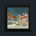 Jultomten jul Antique Sleigh Reindeer Minnesask<br><div class="desc">Jultomten på hans själ - Den här bilden kommer från ett gammalt antika julkort från 1800-talet. Den visar Tomas själ på julen Kväll,  med renar och leksak!</div>