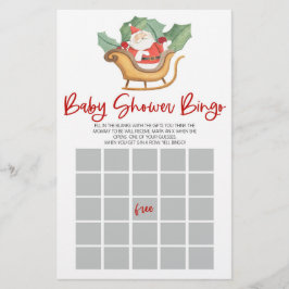 Jultomten jul Bingo Baby Shower Game Brevpapper