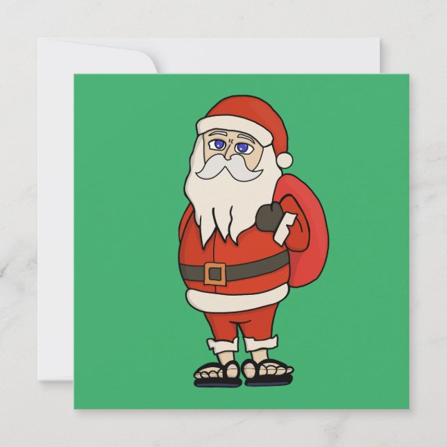 Jultomten jul Flinflip flops Inbjudningar (Framsida)