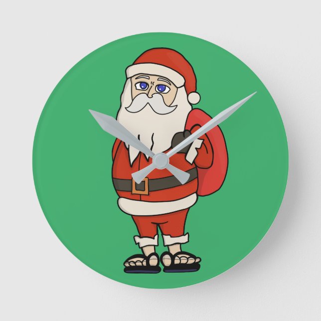Jultomten jul Flinflip flops Rund Klocka (Framsida)