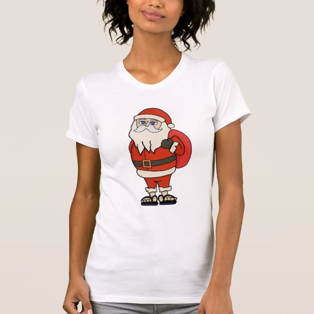Jultomten jul Flinflip flops T Shirt (Framsida)