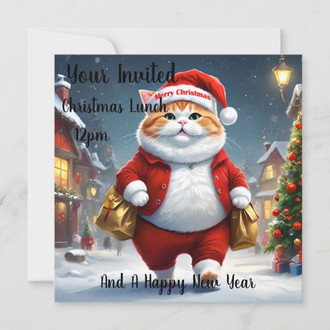 Jultomten, jul inbjudningar (Framsida)
