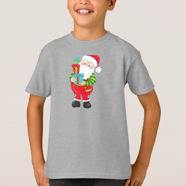 Jultomten, jul, Julafton, gåvor, Presenter T Shirt (Framsida)