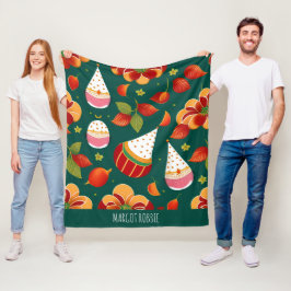 Jultomten jul Leksak Retro Mönster Fleecefilt