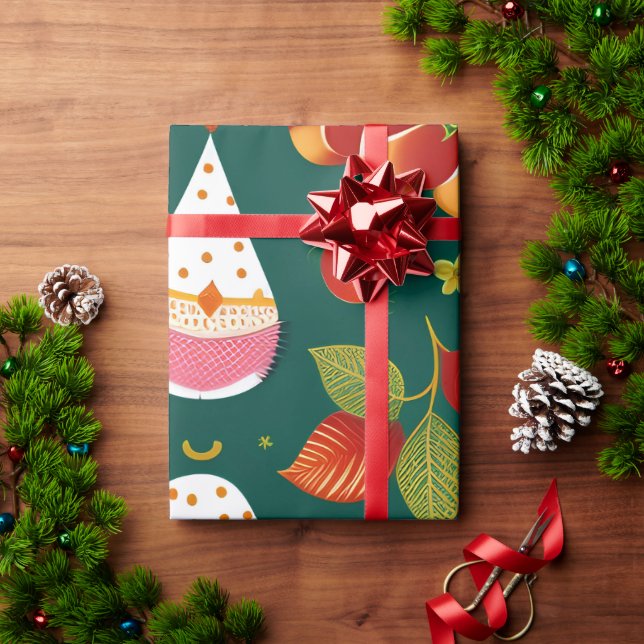 Jultomten jul Leksak Retro Mönster Presentpapper (Julgåva)