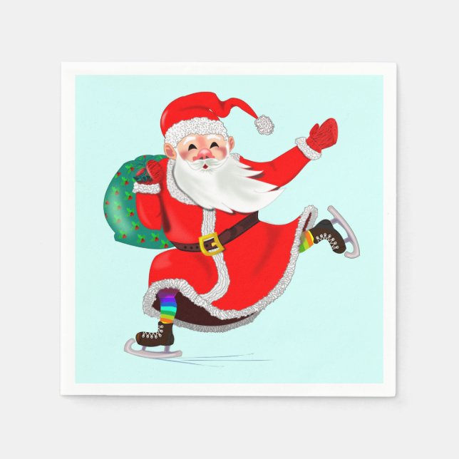 Jultomten jul Napkins Pappersservett (Framsidan)