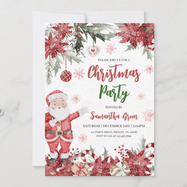Jultomten jul Party Inbjudningar (Framsida)