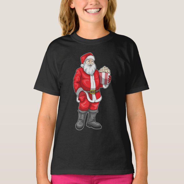 Jultomten jul Popcorn T Shirt (Framsida)