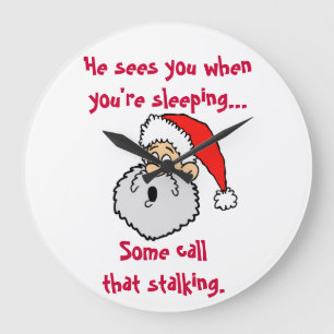 jultomten jul Stalker Joke Stor Klocka