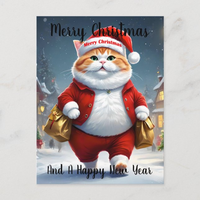 Jultomten, jul vykort (Framsida)