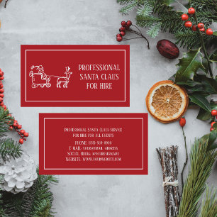Jultomten Julafton Red Hire Sleigh Professionell Visitkort