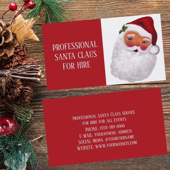 Jultomten Julafton Red Hire Sleigh Professionell Visitkort (Skapare uppladdad)