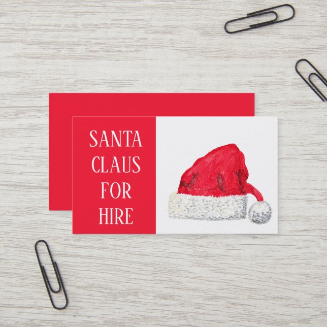 Jultomten Julafton Red Hire Sleigh Professionell Visitkort (Fram/Back In Situ)