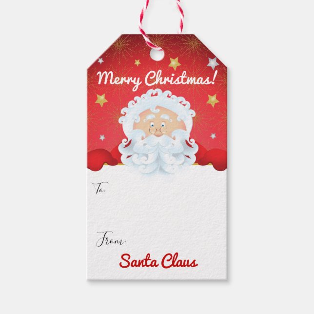 Jultomten Julfest jul Presentetikett (Framsidan)