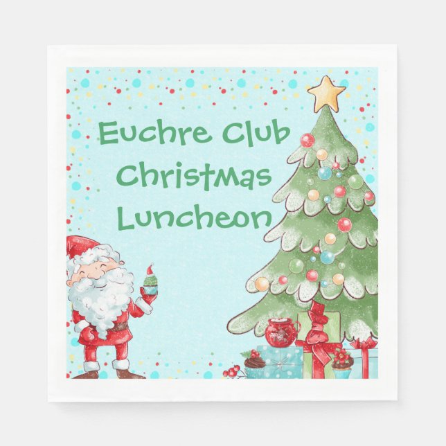 Jultomten Julgran anpassa texten Pappersservett (Framsidan)