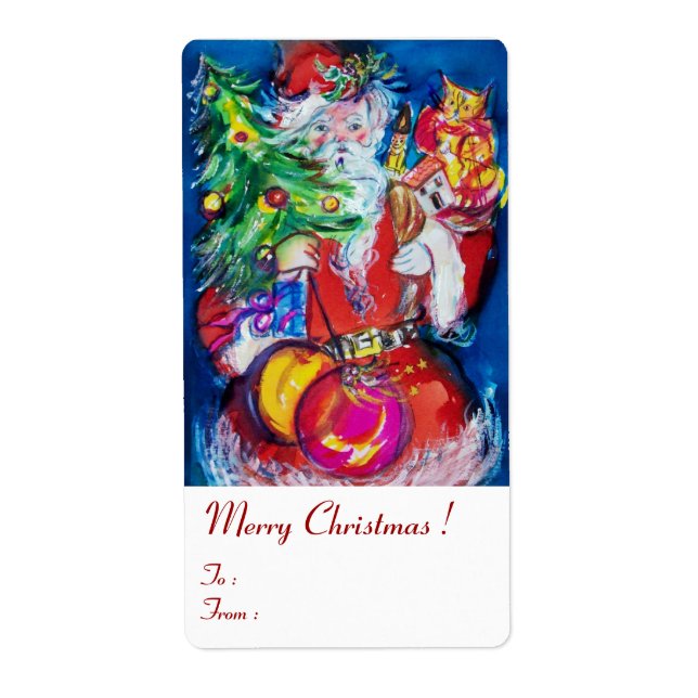 JULTOMTEN, JULGRAN LEKSAK och GIFTS Whıte Fraktsedel (Framsidan)