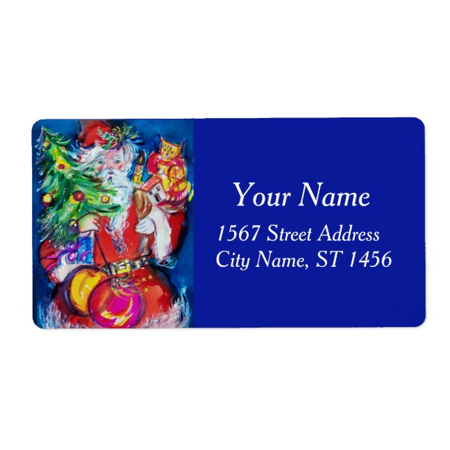 JULTOMTEN, JULGRAN OCH GIFTS Red Blue Fraktsedel (Framsidan)