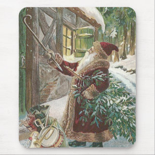Jultomten Julgran Sack i Leksak stuga Musmatta