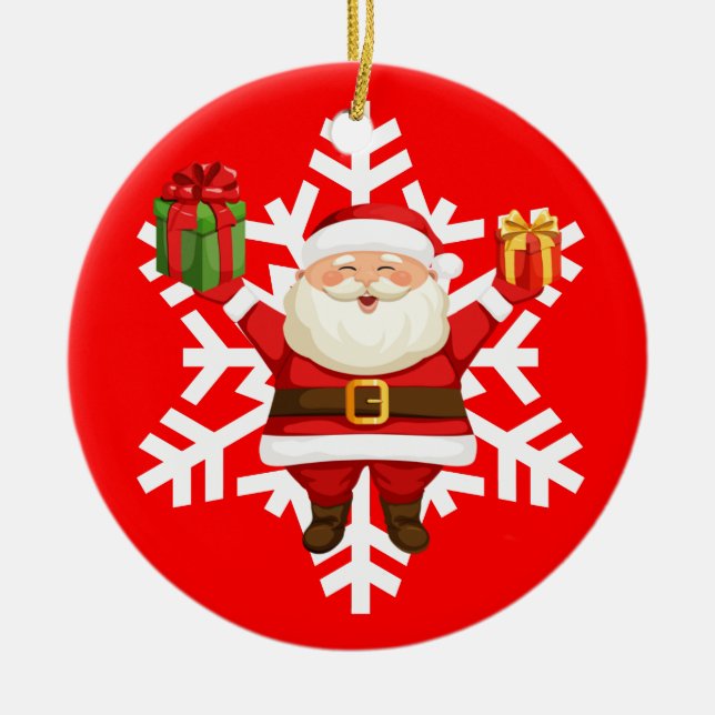 Jultomten Julgransprydnad Keramik (Framsidan)