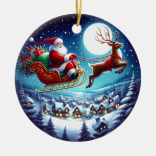 jultomten julgransprydnad keramik