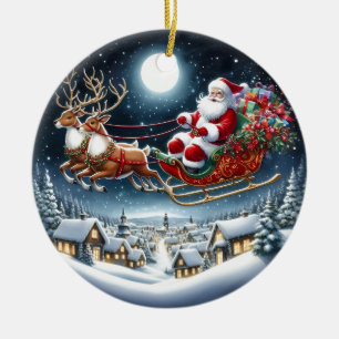 jultomten julgransprydnad keramik