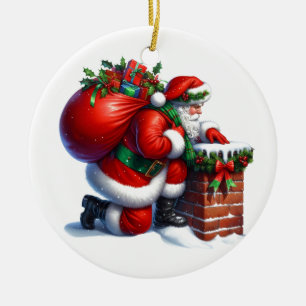 jultomten julgransprydnad keramik