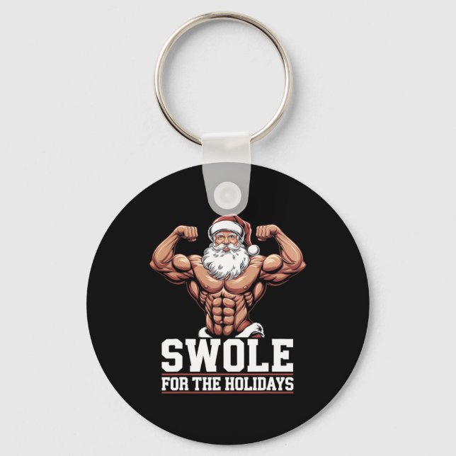 Jultomten: Julgrumlig workout-svole för Ho Nyckelring (Framsida)