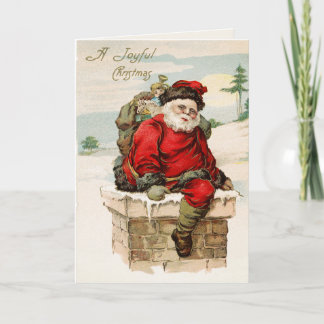 Jultomten julhälsningskort helgkort