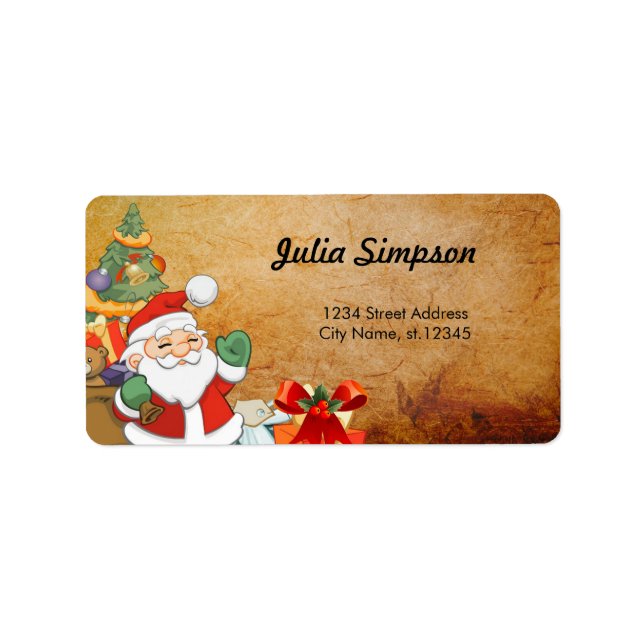 Jultomten,Julklapp Adressetikett (Framsidan)