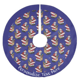 Jultomten Julklapp personalize Julgransmatta Borstad Polyester