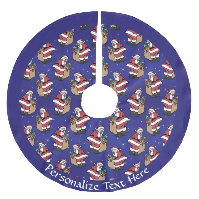 Jultomten Julklapp personalize Julgransmatta Borstad Polyester (Framsidan)