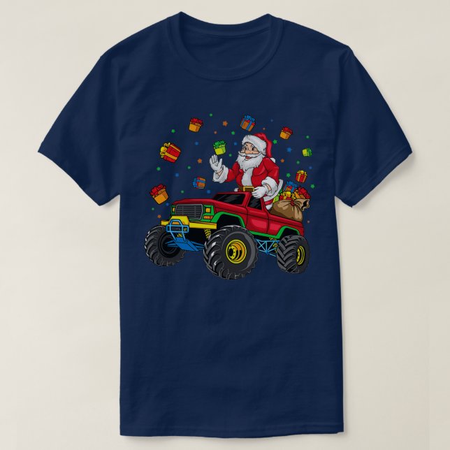 jultomten julklappen i Monster Lastbil 2 T Shirt (Design framsida)