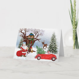 Jultomten julkort helgkort