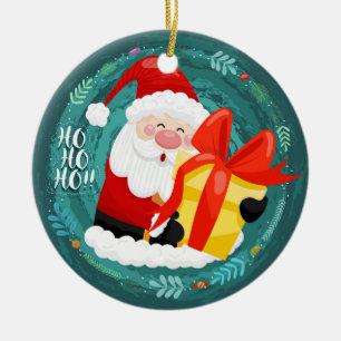 Jultomten julprydnad - Ho Ho Ho Gift Julgransprydnad Keramik
