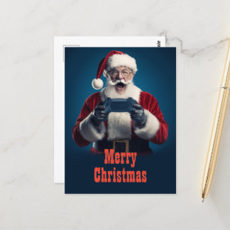 Jultomten Julspelen Vykort