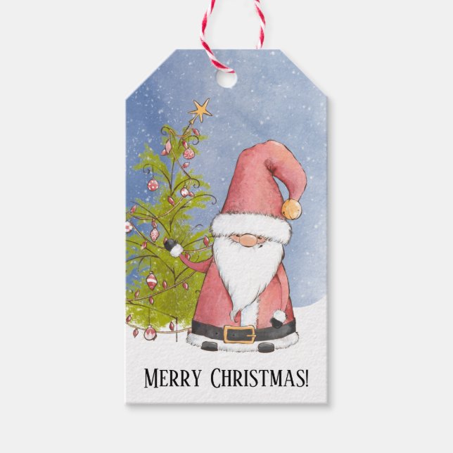 Jultomten Julstolpe från Presentetikett (Framsidan)