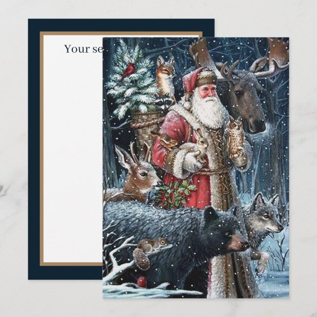 jultomten jultomten tillför känslor anteckningskort (Fram/baksida)