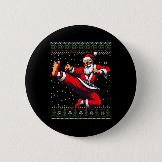 Jultomten Karate Martial Arts Ugly jul Swe Knapp (Framsida)