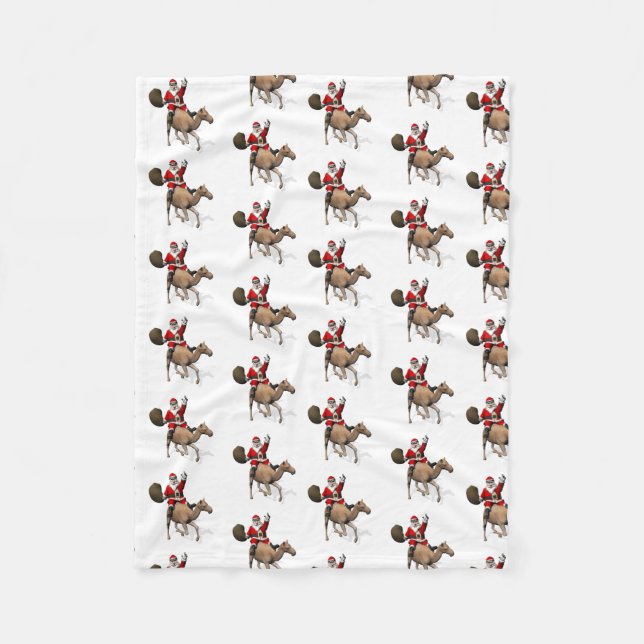 Jultomten Kärlek för att rida en kamel Fleecefilt (Framsidan)