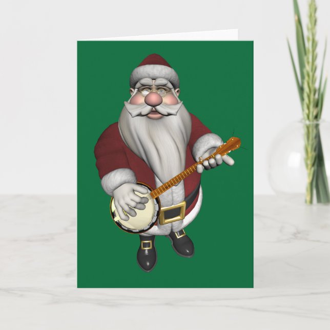 Jultomten Kärlek Hans Banjo Helgkort (Framsida)