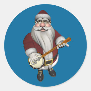 Jultomten Kärlek Hans Banjo Runt Klistermärke