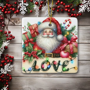 Jultomten Kärlek Ljus Kids Ceramic Ornamic Julgransprydnad Keramik