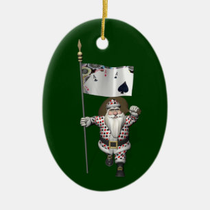 jultomten Kärlek Poker Julgransprydnad Keramik