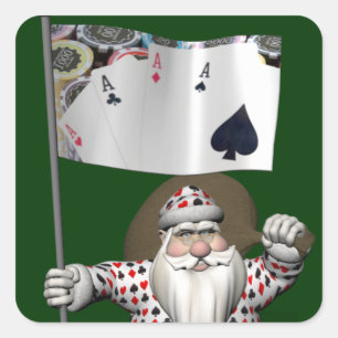 Jultomten Kärlek Poker Klistermärke