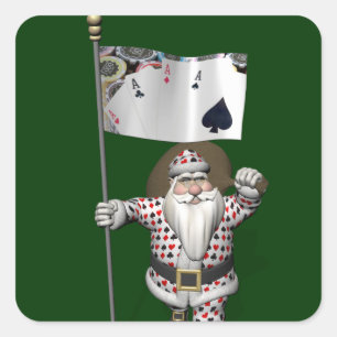 Jultomten Kärlek Poker Klistermärke