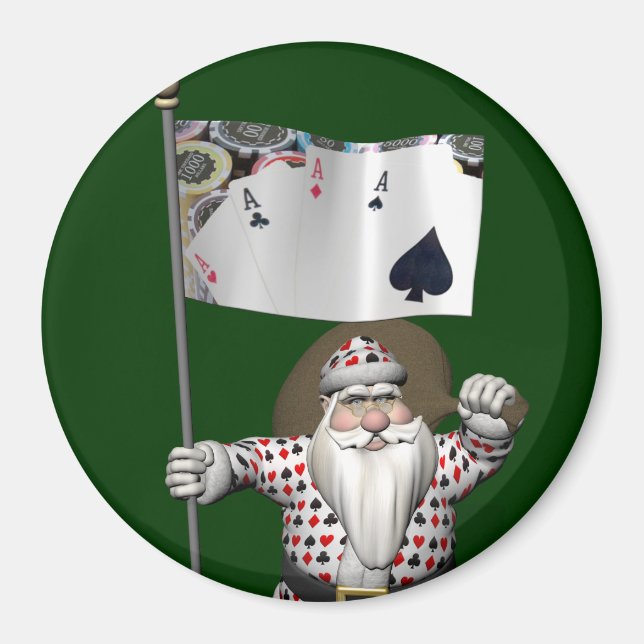 Jultomten Kärlek Poker Magnet (Framsidan)
