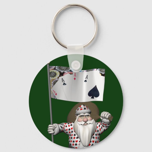 Jultomten Kärlek Poker Nyckelring (Framsida)