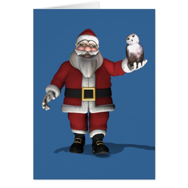 Jultomten Kärlek Snowy Uggla Hälsningskort (Framsidan)